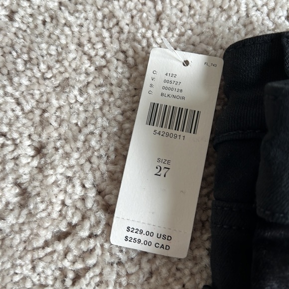 NWT Paige Anthropologie Jeans Gorgeous velvet panel black brand new - Picture 8 of 10